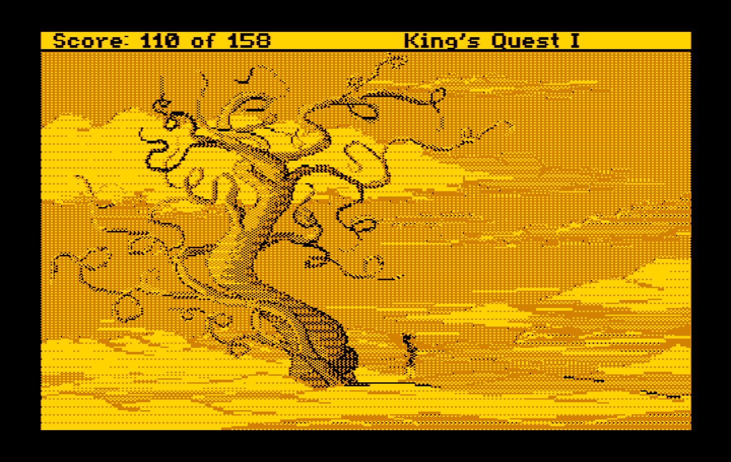 Roberta Williams' King's Quest I: Quest for the Crown IBM PC/Compatibles Screenshot: The top of the beanstalk.
