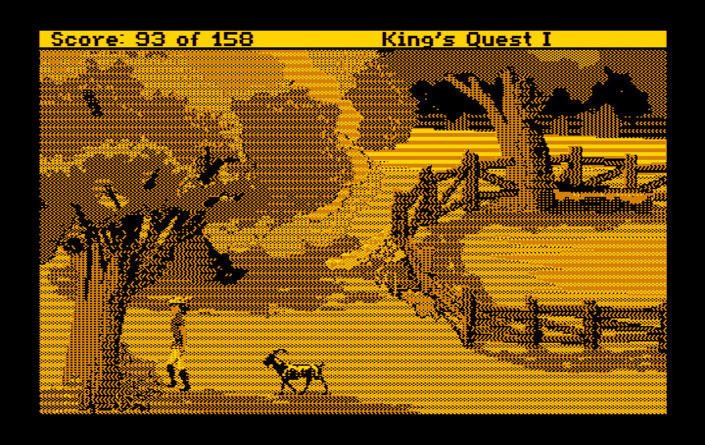 Roberta Williams' King's Quest I: Quest for the Crown IBM PC/Compatibles Screenshot: This goat is following me now.