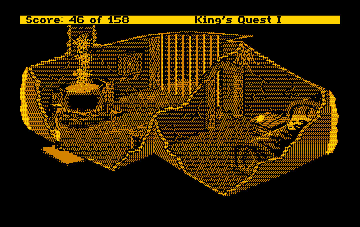 Roberta Williams' King's Quest I: Quest for the Crown IBM PC/Compatibles Screenshot: No one is home; this is my chance to explore!