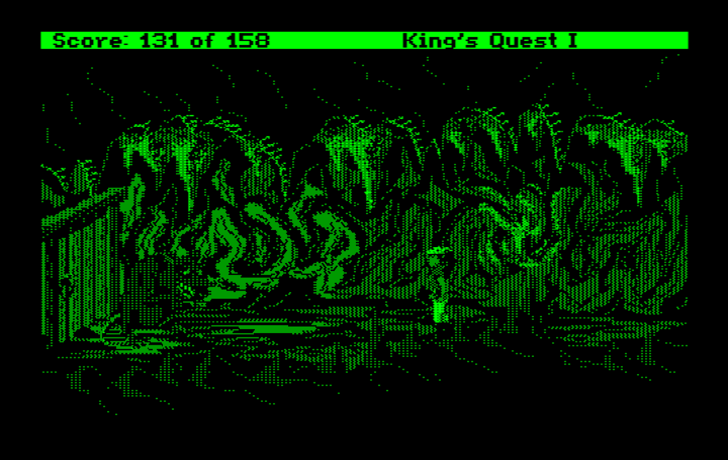 Roberta Williams' King's Quest I: Quest for the Crown IBM PC/Compatibles Screenshot: A giant rat guards the door!