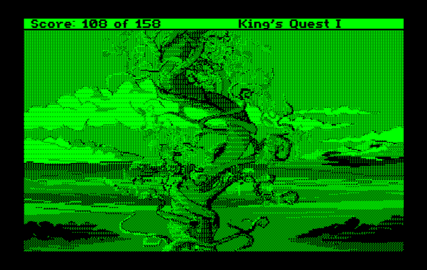 Roberta Williams' King's Quest I: Quest for the Crown IBM PC/Compatibles Screenshot: Climb carefully, or you'll fall to the ground.