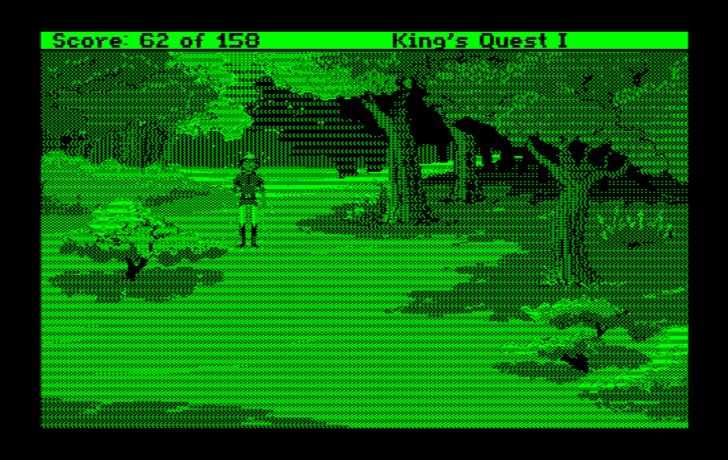 Roberta Williams' King's Quest I: Quest for the Crown IBM PC/Compatibles Screenshot: A fairy godmother cast a protective spell on me!