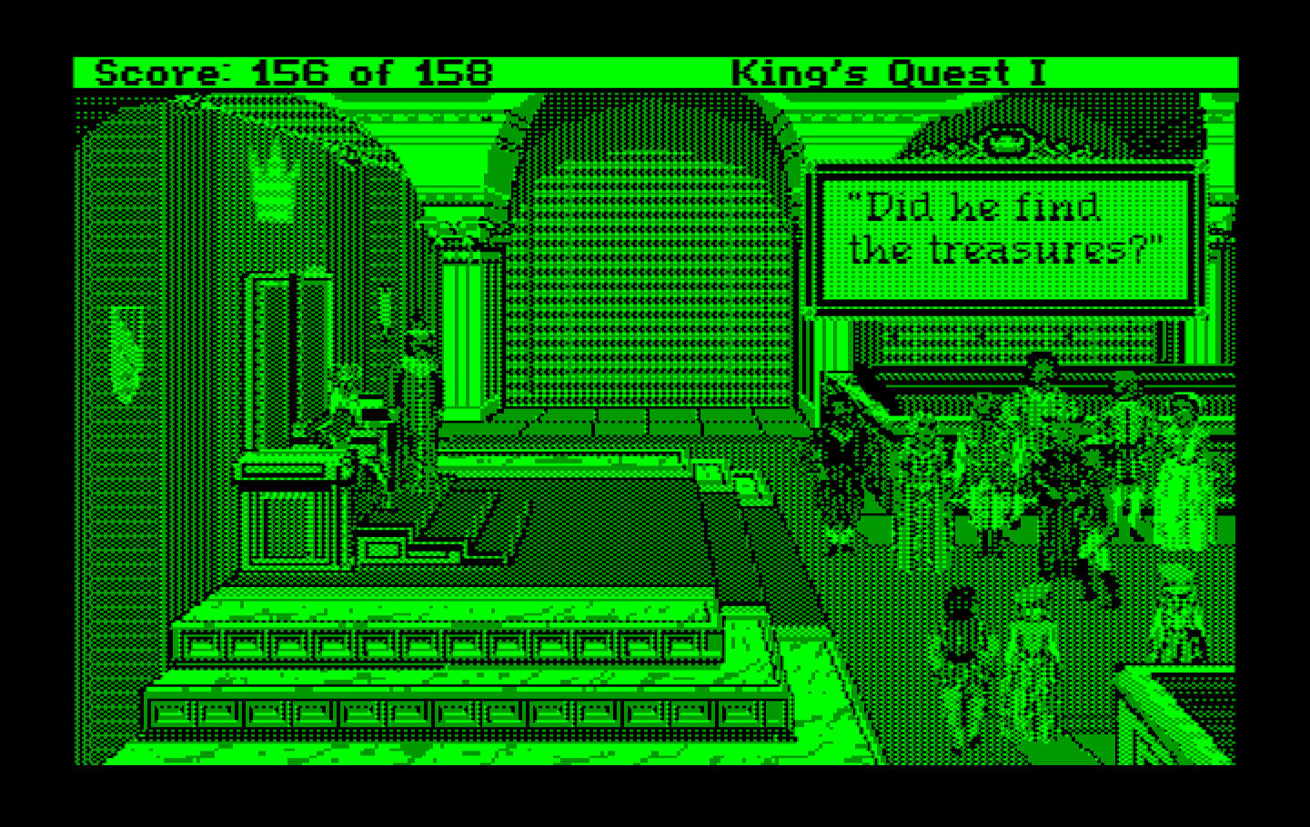 Roberta Williams' King's Quest I: Quest for the Crown IBM PC/Compatibles Screenshot: Returning with the treasures.