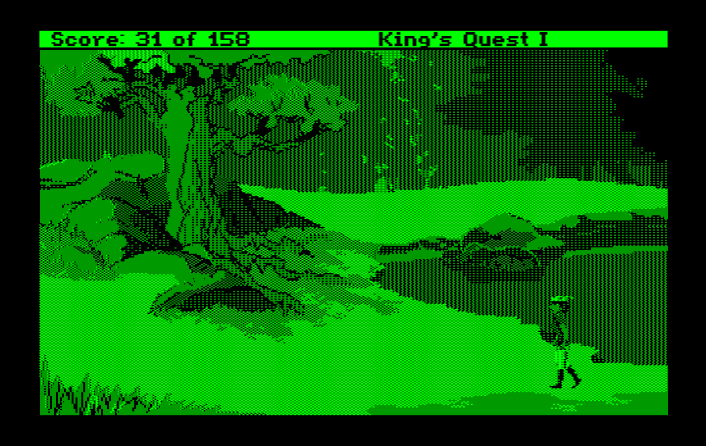 Roberta Williams' King's Quest I: Quest for the Crown IBM PC/Compatibles Screenshot: Continuing on to the other side of the lake...