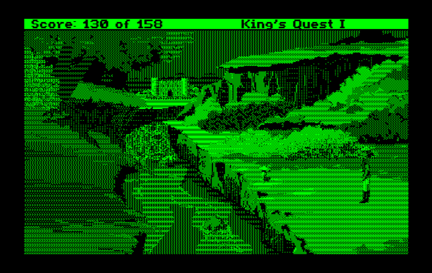 Roberta Williams' King's Quest I: Quest for the Crown IBM PC/Compatibles Screenshot: There's the castle in the distance!