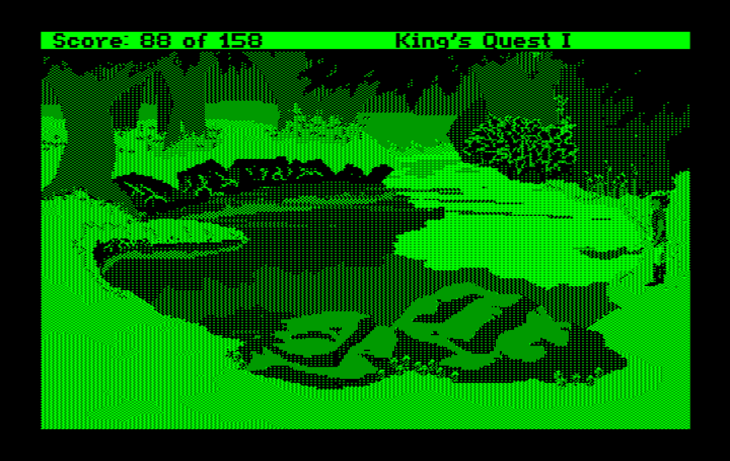 Roberta Williams' King's Quest I: Quest for the Crown IBM PC/Compatibles Screenshot: Exploring another pond...