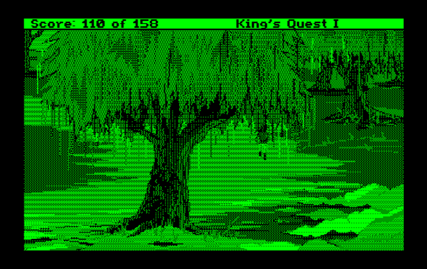 Roberta Williams' King's Quest I: Quest for the Crown IBM PC/Compatibles Screenshot: Lots of giant trees are up here!