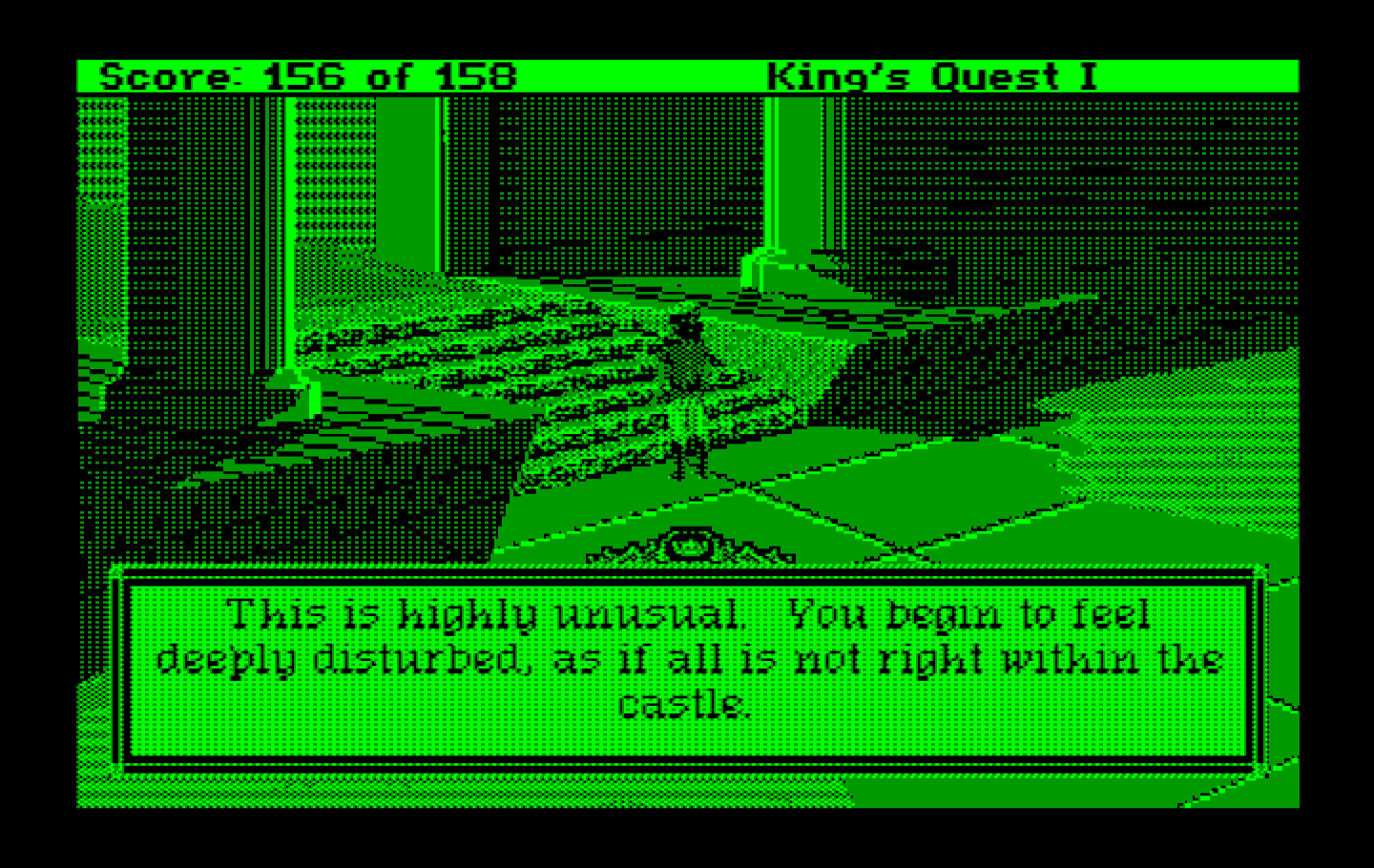 Roberta Williams' King's Quest I: Quest for the Crown IBM PC/Compatibles Screenshot: Hmm, something seems wrong here...