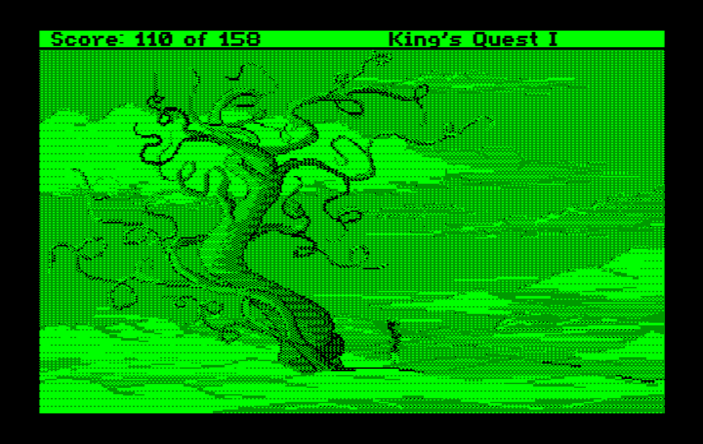 Roberta Williams' King's Quest I: Quest for the Crown IBM PC/Compatibles Screenshot: The top of the beanstalk.
