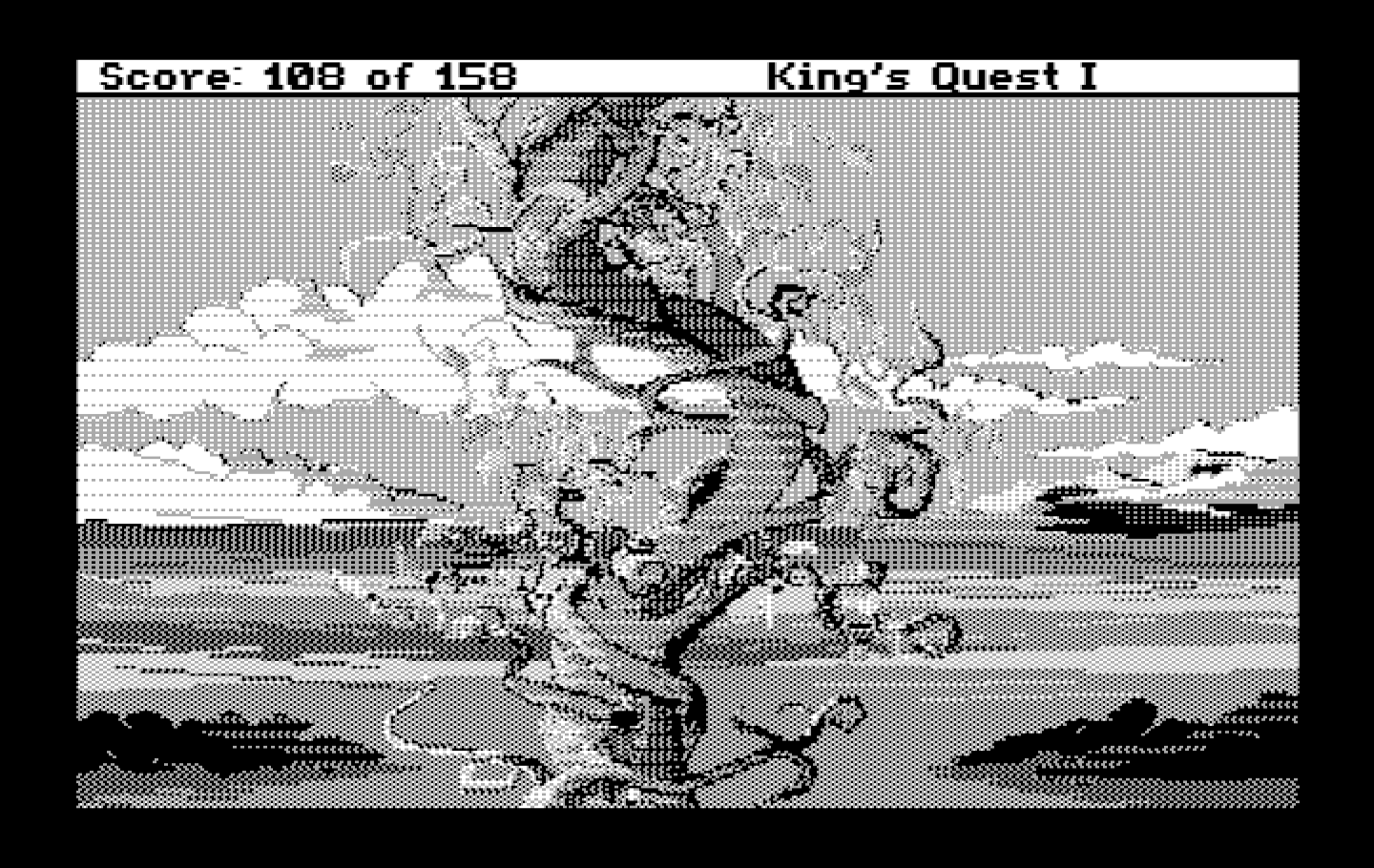 Roberta Williams' King's Quest I: Quest for the Crown IBM PC/Compatibles Screenshot: Climb carefully, or you'll fall to the ground.