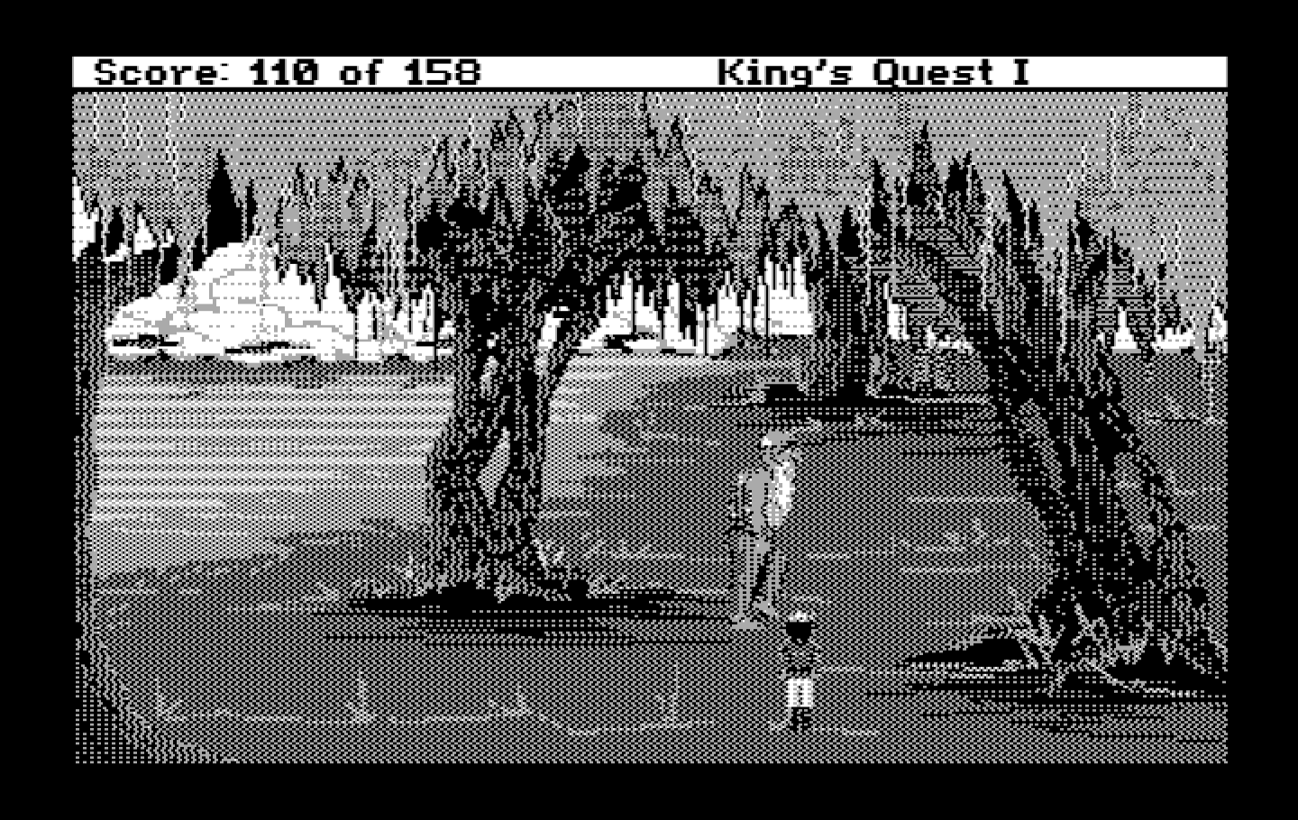 Roberta Williams' King's Quest I: Quest for the Crown IBM PC/Compatibles Screenshot: Don't let this giant catch you!