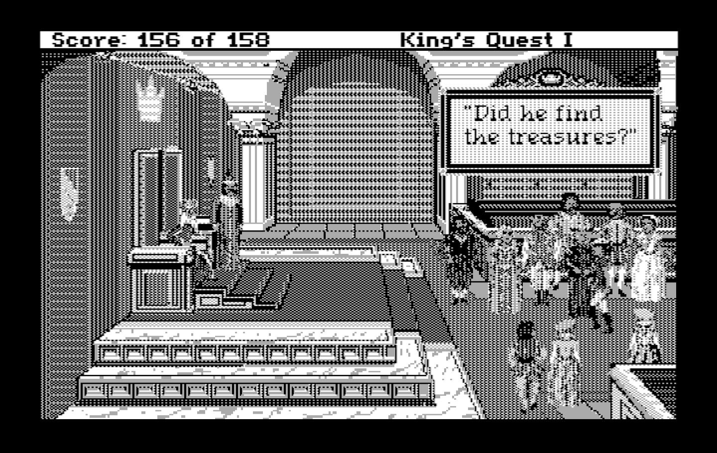Roberta Williams' King's Quest I: Quest for the Crown IBM PC/Compatibles Screenshot: Returning with the treasures.