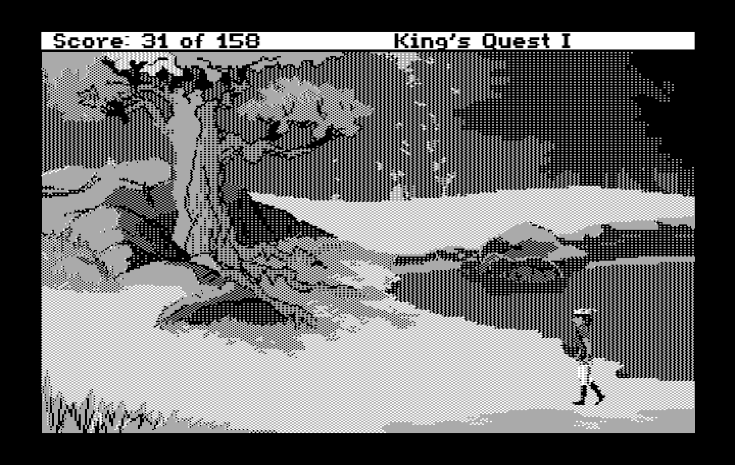 Roberta Williams' King's Quest I: Quest for the Crown IBM PC/Compatibles Screenshot: Continuing on to the other side of the lake...