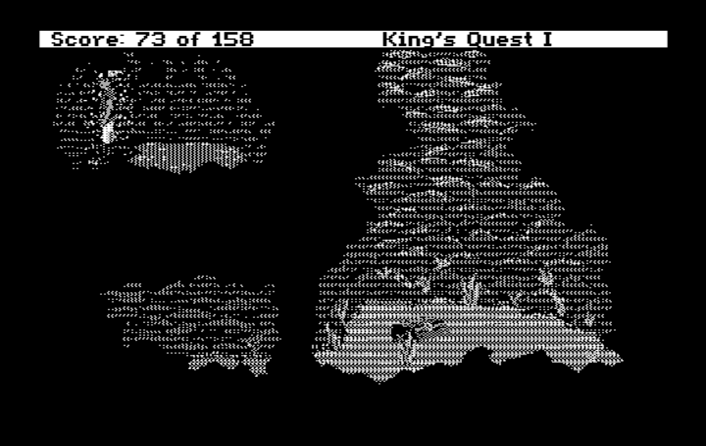 Roberta Williams' King's Quest I: Quest for the Crown IBM PC/Compatibles Screenshot: At the bottom of a well...