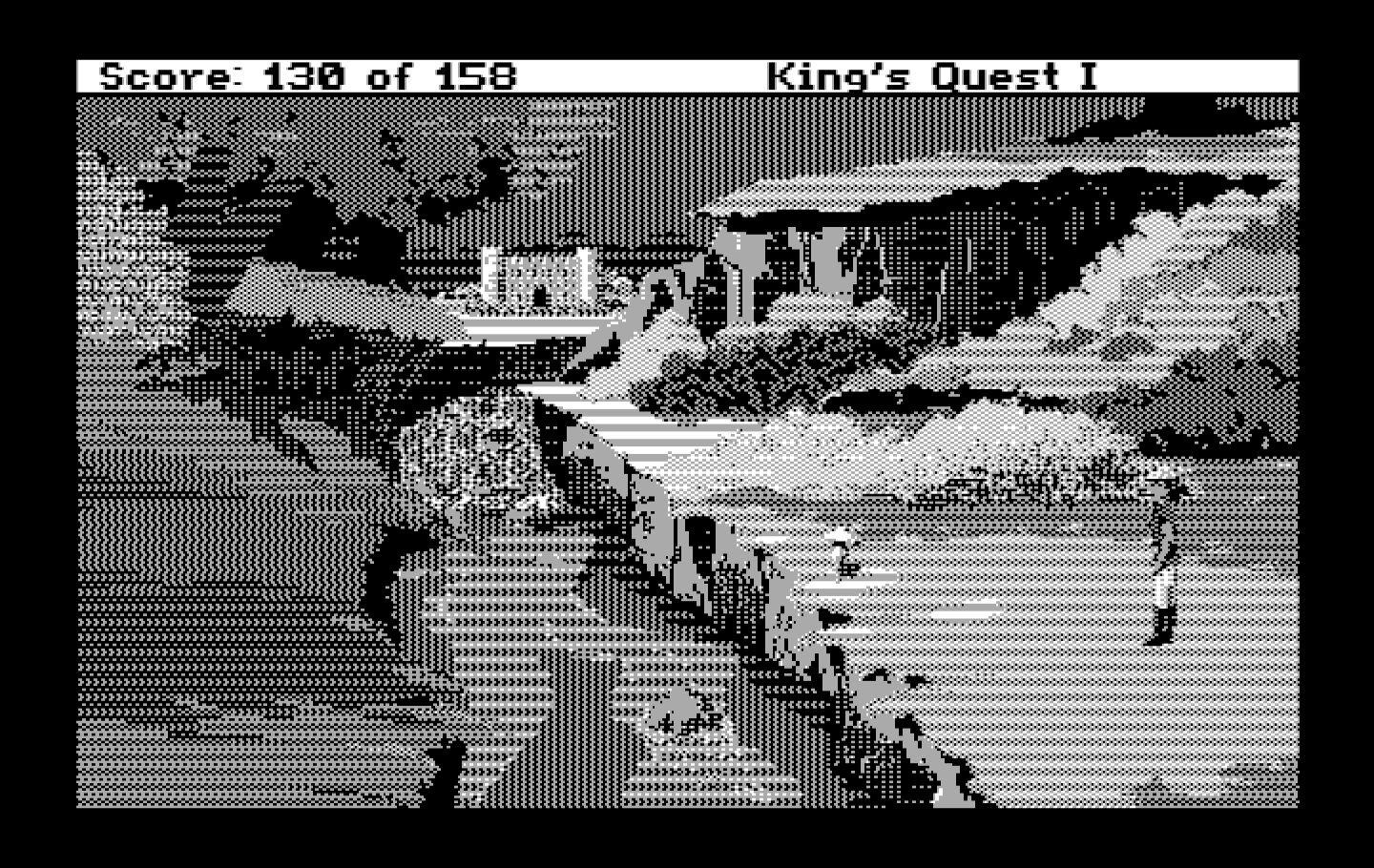 Roberta Williams' King's Quest I: Quest for the Crown IBM PC/Compatibles Screenshot: There's the castle in the distance!