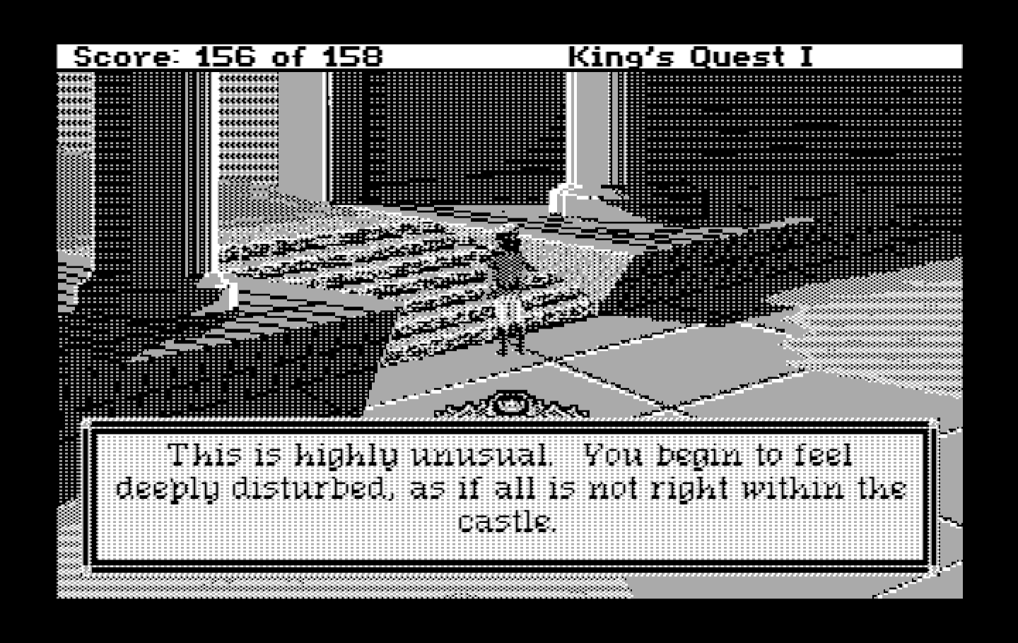 Roberta Williams' King's Quest I: Quest for the Crown IBM PC/Compatibles Screenshot: Hmm, something seems wrong here...