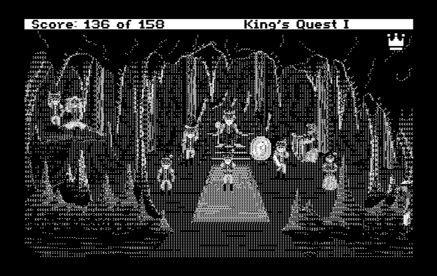 Roberta Williams' King's Quest I: Quest for the Crown IBM PC/Compatibles Screenshot: Here's the leprechaun king!