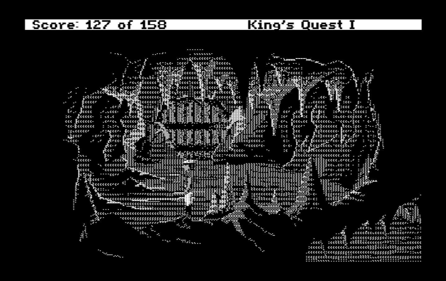 Roberta Williams' King's Quest I: Quest for the Crown IBM PC/Compatibles Screenshot: Looks like I found the way out!