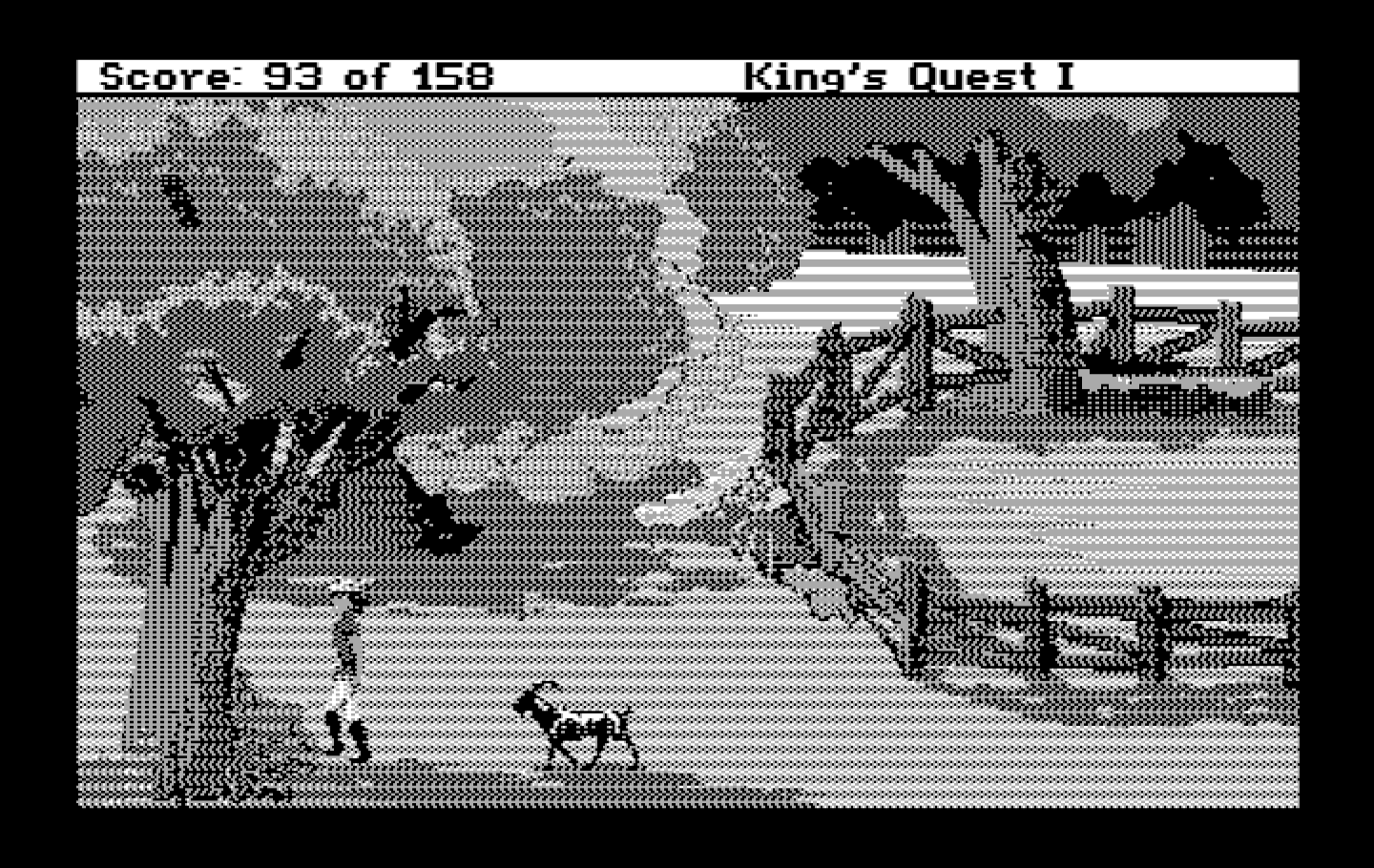 Roberta Williams' King's Quest I: Quest for the Crown IBM PC/Compatibles Screenshot: This goat is following me now.