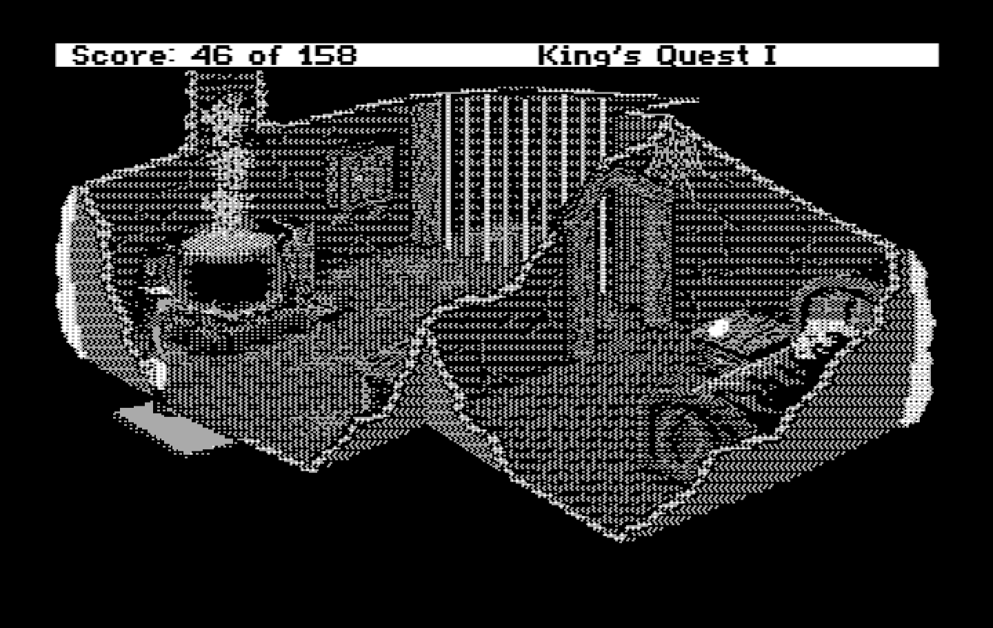 Roberta Williams' King's Quest I: Quest for the Crown IBM PC/Compatibles Screenshot: No one is home; this is my chance to explore!