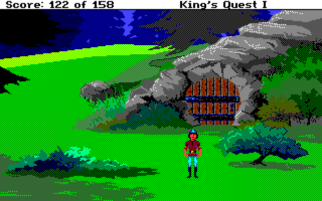Roberta Williams' King's Quest I: Quest for the Crown Amiga Screenshot: I'm back on the ground again.