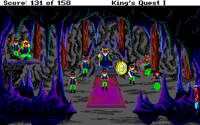 Roberta Williams' King's Quest I: Quest for the Crown Amiga Screenshot: It's the leprechaun king!