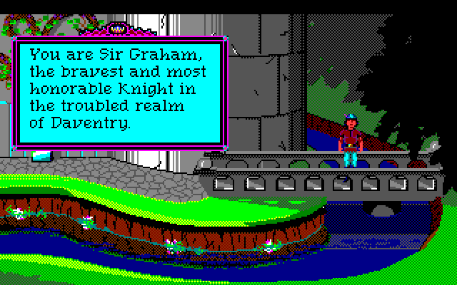 Roberta Williams' King's Quest I: Quest for the Crown Amiga Screenshot: Game introduction.