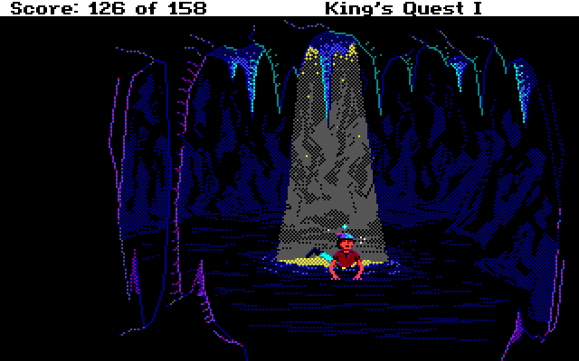 Roberta Williams' King's Quest I: Quest for the Crown Amiga Screenshot: And now I've fallen into a hole...