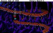 Roberta Williams' King's Quest I: Quest for the Crown for Amiga - Don't fall off this narrow pathway!