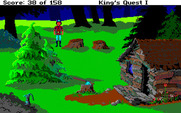 Roberta Williams' King's Quest I: Quest for the Crown for Amiga - Outside the woodcutter's house...