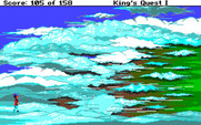 Roberta Williams' King's Quest I: Quest for the Crown for Amiga - Entering a land high up in the clouds!