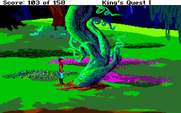 Roberta Williams' King's Quest I: Quest for the Crown for Amiga - Time to climb the beanstalk...