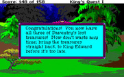 Roberta Williams' King's Quest I: Quest for the Crown for Amiga - I now have all of the treasures, just need to go back to the castle...