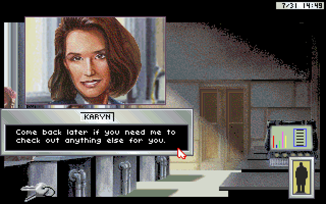Rise of the Dragon IBM PC/Compatibles Screenshot: Karyn will help you out from time to time.