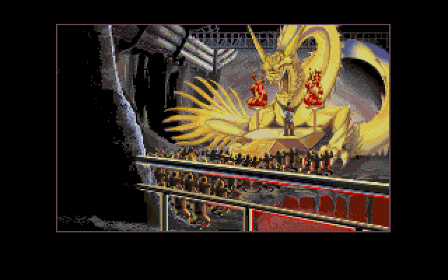 Rise of the Dragon IBM PC/Compatibles Screenshot: Whoah, what's that down there?