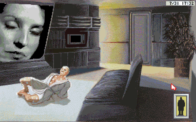 Rise of the Dragon IBM PC/Compatibles Screenshot: Uh oh, what's happened here?