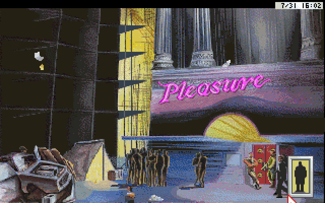 Rise of the Dragon IBM PC/Compatibles Screenshot: Welcome to the Pleasure Dome!