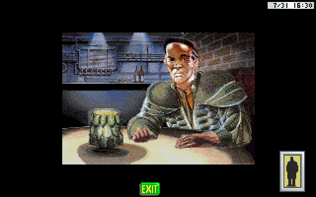 Rise of the Dragon IBM PC/Compatibles Screenshot: Introducing "The Jake"...he may help you out a bit.