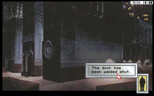 Rise of the Dragon IBM PC/Compatibles Screenshot: Guess I can't go through that door...