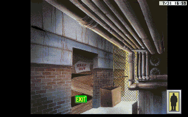 Rise of the Dragon IBM PC/Compatibles Screenshot: Entering a dark alley...be careful.