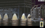 Rise of the Dragon for IBM PC/Compatibles - Sneaking around a warehouse.