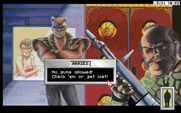 Rise of the Dragon for IBM PC/Compatibles - You'll need to hand over your gun before you can get in.