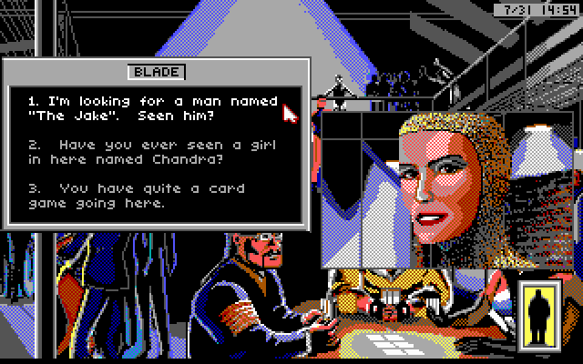 Rise of the Dragon IBM PC/Compatibles Screenshot: Just asking a few questions...