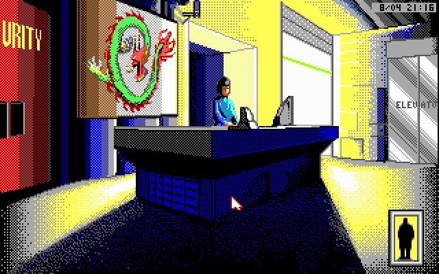 Rise of the Dragon IBM PC/Compatibles Screenshot: Now I need to talk my way past the receptionist.