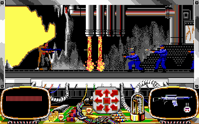 Rise of the Dragon IBM PC/Compatibles Screenshot: There is a final arcade sequence you'll need to complete.