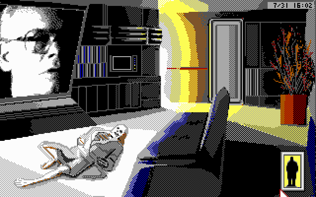 Rise of the Dragon IBM PC/Compatibles Screenshot: Yikes, what happened here?