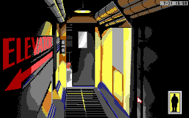 Rise of the Dragon IBM PC/Compatibles Screenshot: The hallway to someone's appartment...