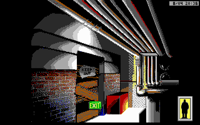 Rise of the Dragon IBM PC/Compatibles Screenshot: I should probably be careful wandering around here.