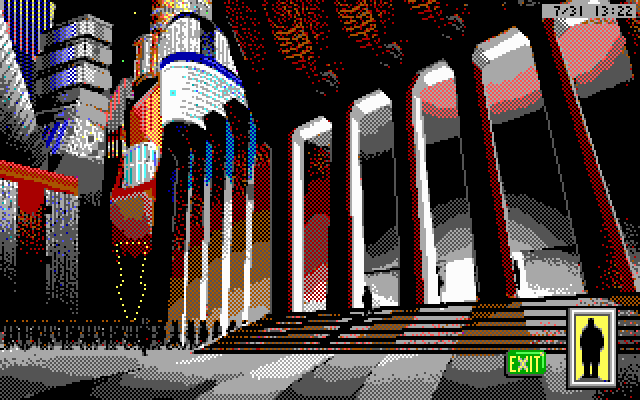 Rise of the Dragon IBM PC/Compatibles Screenshot: Outside city hall.
