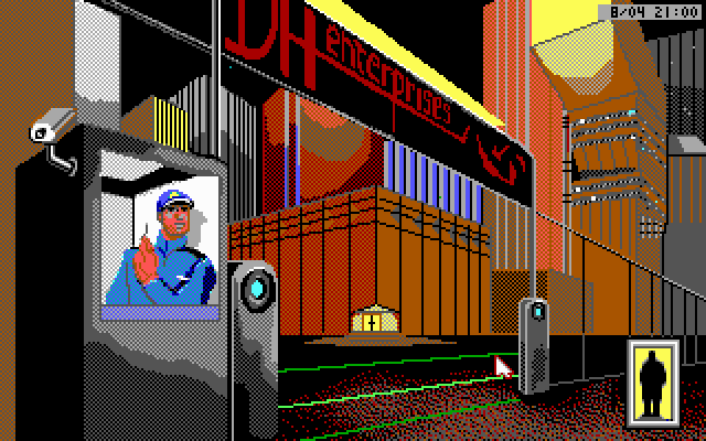 Rise of the Dragon IBM PC/Compatibles Screenshot: With proper credentials you can fool security.